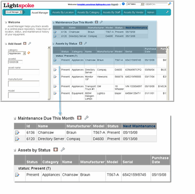 The Lightspoke Asset Manager helps your organization track assets in a central place repository.